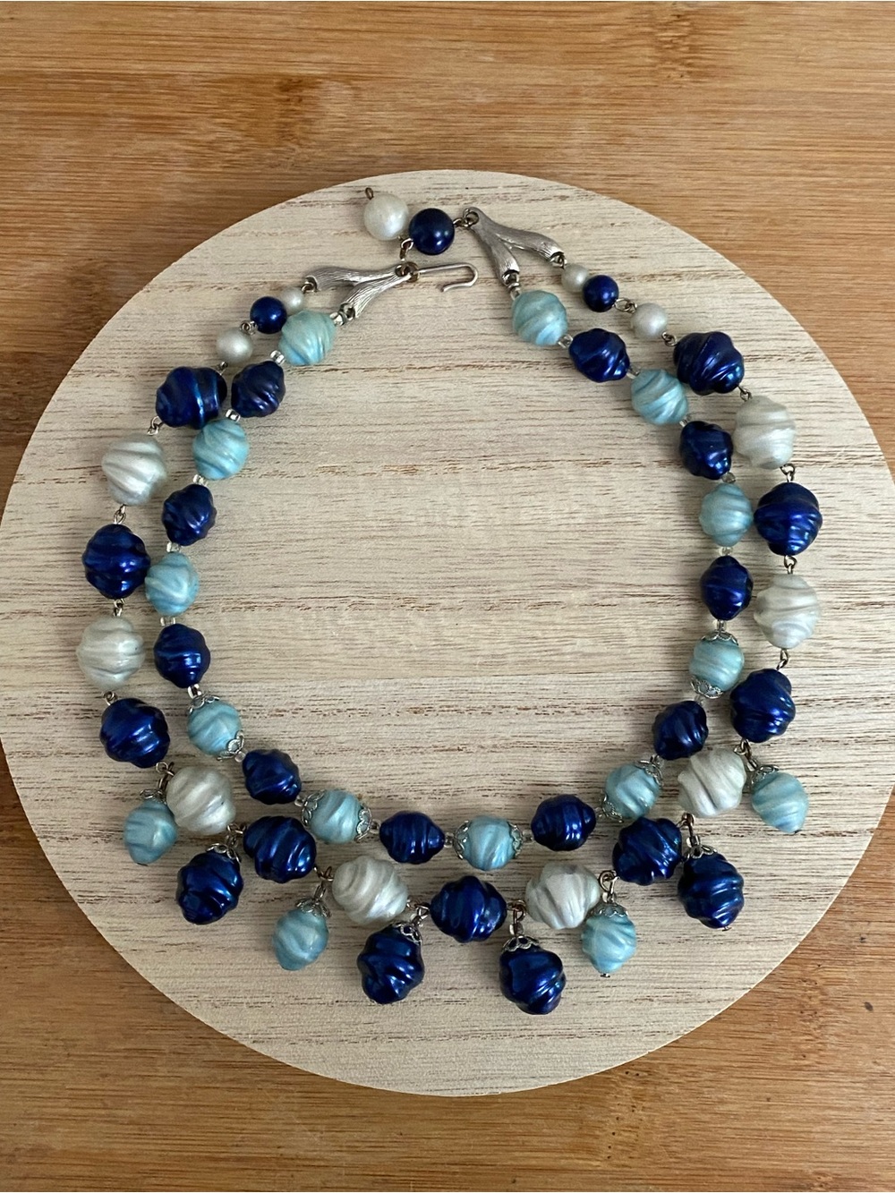 Vintage 1960s Lucite Bead Statement Necklace - "Spinner" Beads & Drops